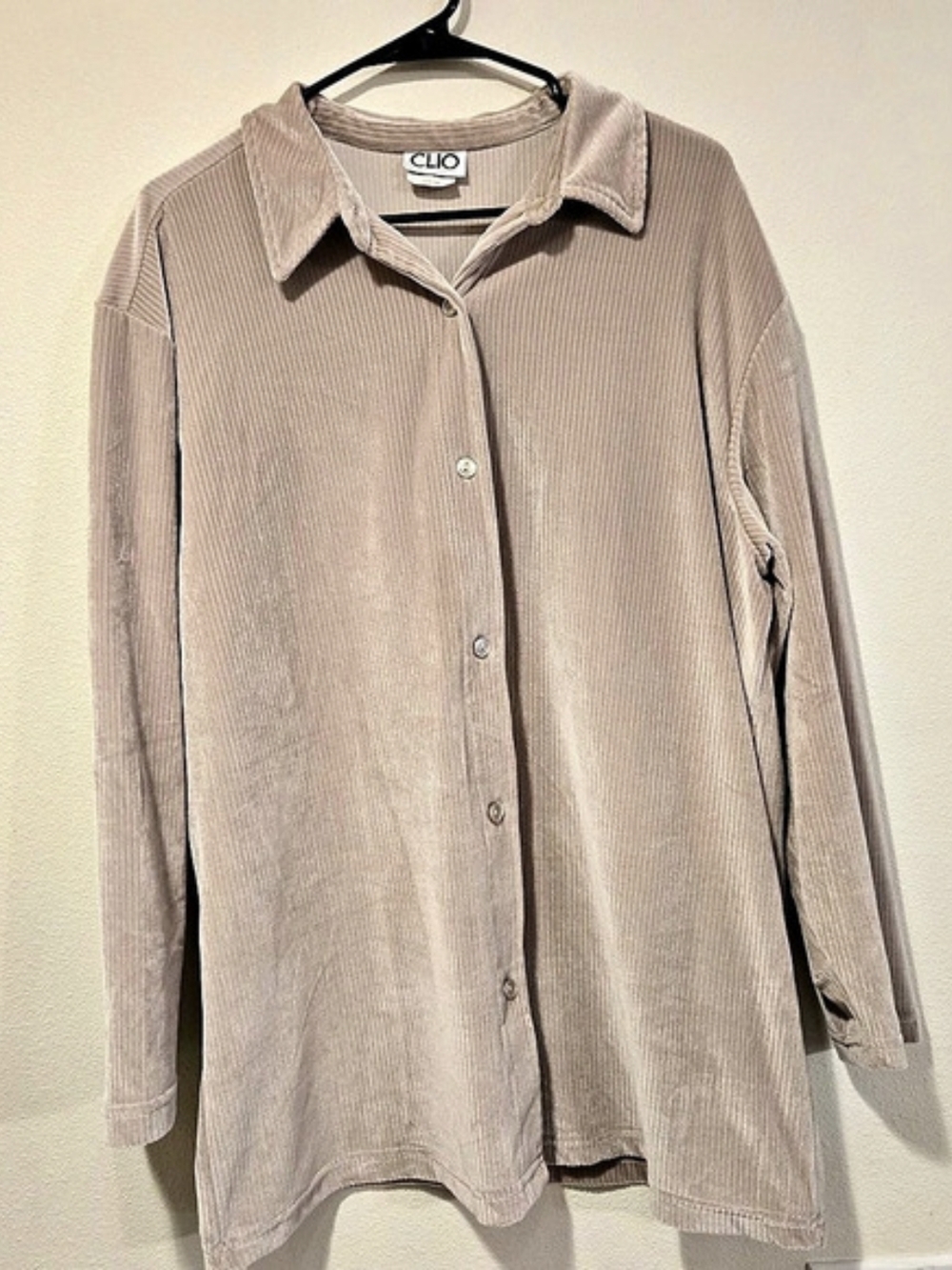 CLIO Corduroy Button-Up in Cream Like New